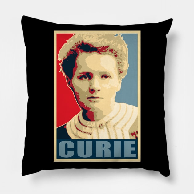 Marie Curie Hope Pillow by Nerd_art