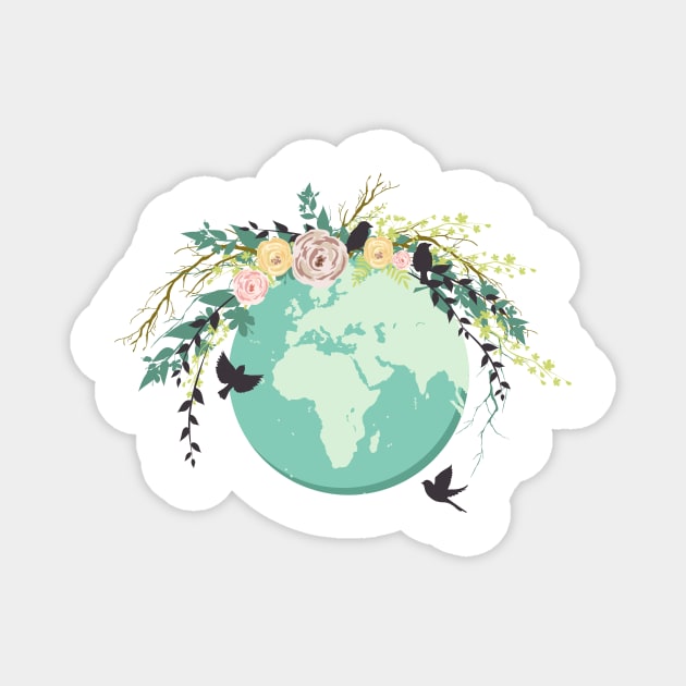 Cute Earth Day Globe Magnet by SWON Design