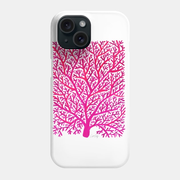 fan coral pink Phone Case by CatCoq