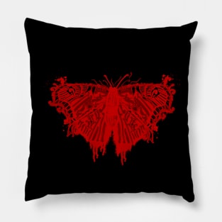 Butterfly red tattoo Pillow