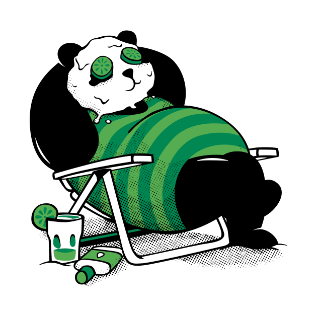 Cool Retro Panda Sunset 80s Summer by zawitees