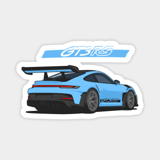 Rear car 911 gt3 rs light blue Magnet