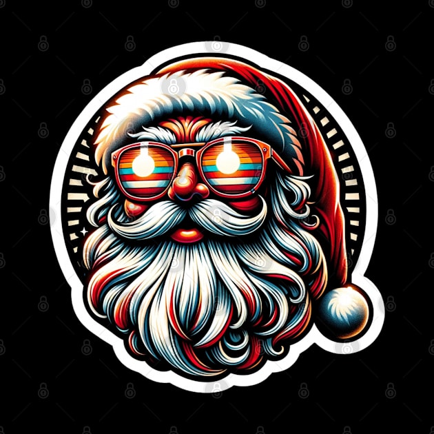 Holiday Elegance: Santa with Retro Glasses by ArtFeverShop