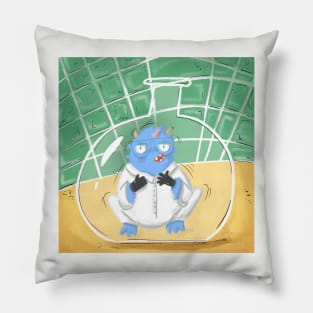 Shrinking monster scientist 👹🧑‍🔬🥼🧪 Pillow