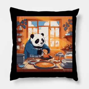 Panda Food Passion: Cuddly Charm Ramen Panda Feast Mode: Culinary Cuteness Pillow