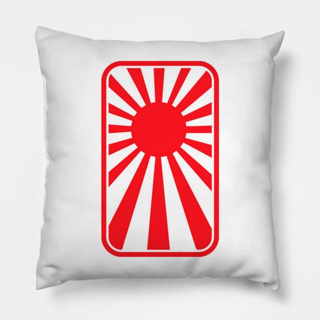 Red rising sun Pillow by foxxya