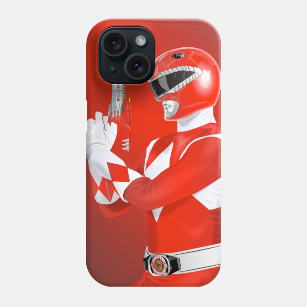 Red Sentai Power Phone Case by creativespero