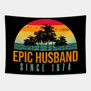 Funny 50th anniversary gift for husband: Epic Husband since 1974 Tapestry