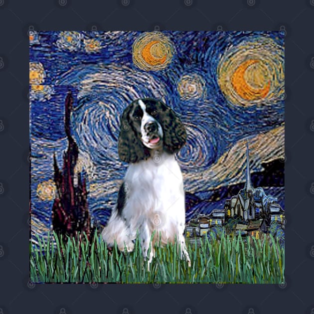 Starry Night Adapted to Include an English Springer Spaniel by Dogs Galore and More