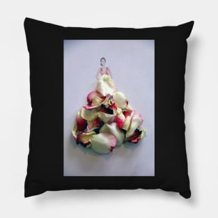 Lady with rose petal dress Pillow