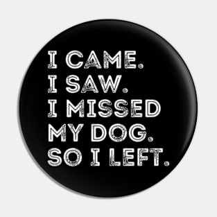 I Came I Saw I Missed My Dog Dog Owner Lover Pet jokes Pin