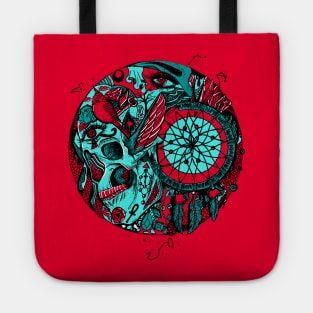 Turqred Skull and Dreamcatcher Circle Tote