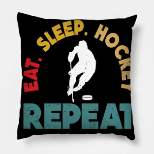 Eat Sleep Ice Hockey Repeat Pillow