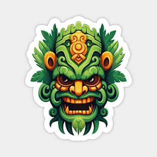 Green Tiki Mask Magnet