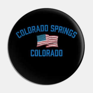 Colorado Springs Colorado Vintage USA Flag Pin