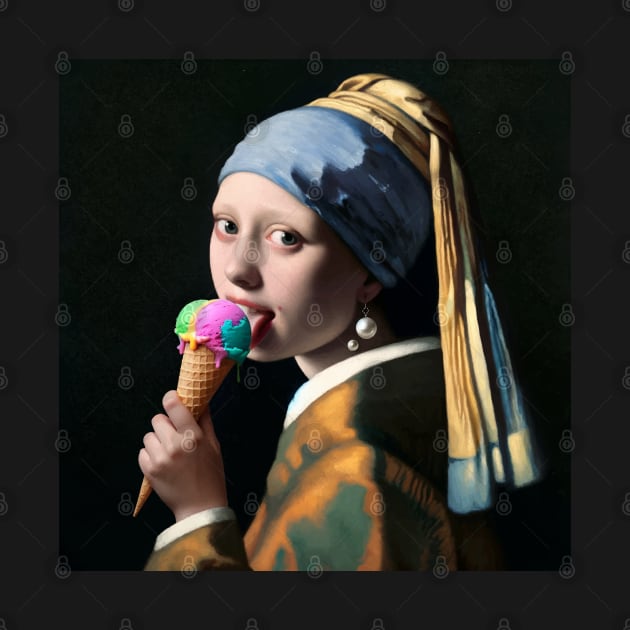 Pearl Earring Ice Cream Breakfast by Edd Paint Something