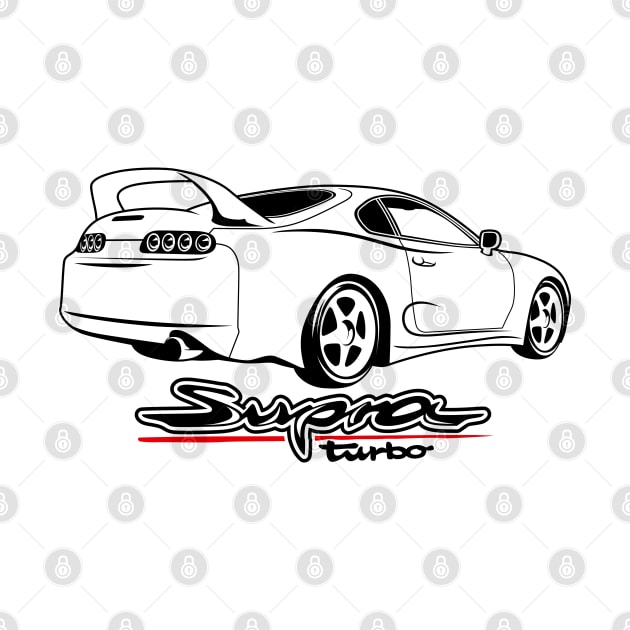 Super car Supra 4th Generation JZA80 mk4 black rear by creative.z