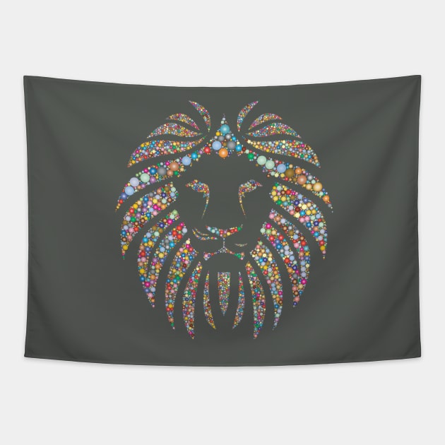 The colorful king of lion Tapestry by DrDesign