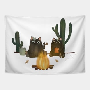 Cats camping Tapestry