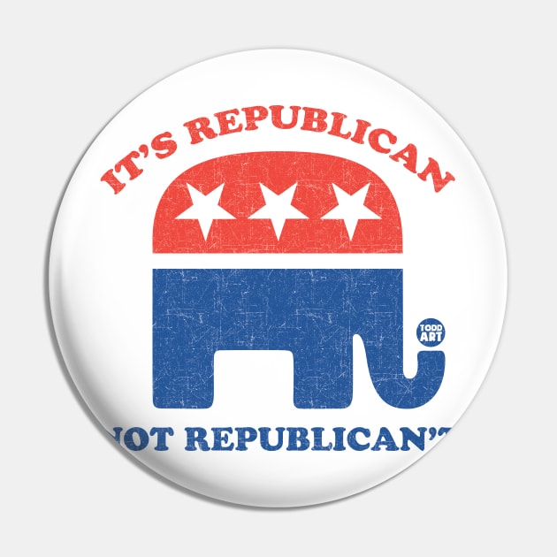 republican Pin by toddgoldmanart