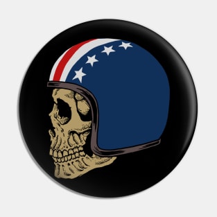 Skull helmet illustration Pin