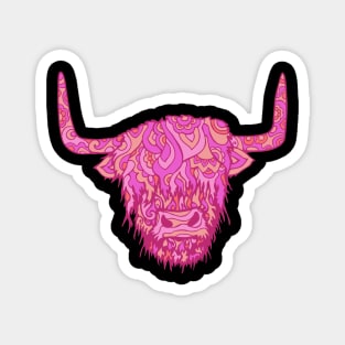 Highland Cow In The Pink Magnet