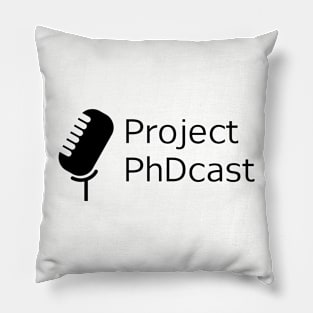 Project PhDcast logo (black) Pillow