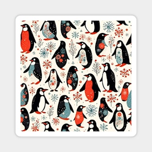 Retro Penguins Magnet