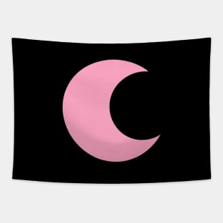 Pink Crescent Moon Tapestry