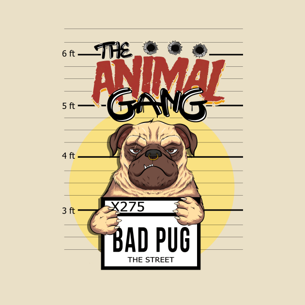 the animal gang pug urban style by the house of parodies