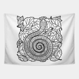 Tribal Snake Ink Art Tattoo Black Tapestry