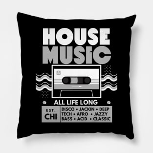 HOUSE MUSIC  - Cassette (Grey) Pillow