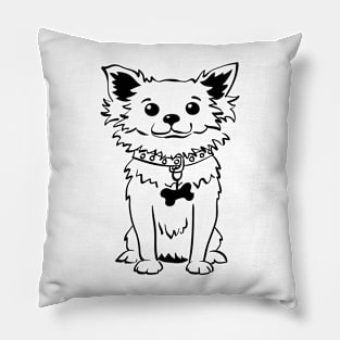 Funny dog long-coat chihuahua Pillow