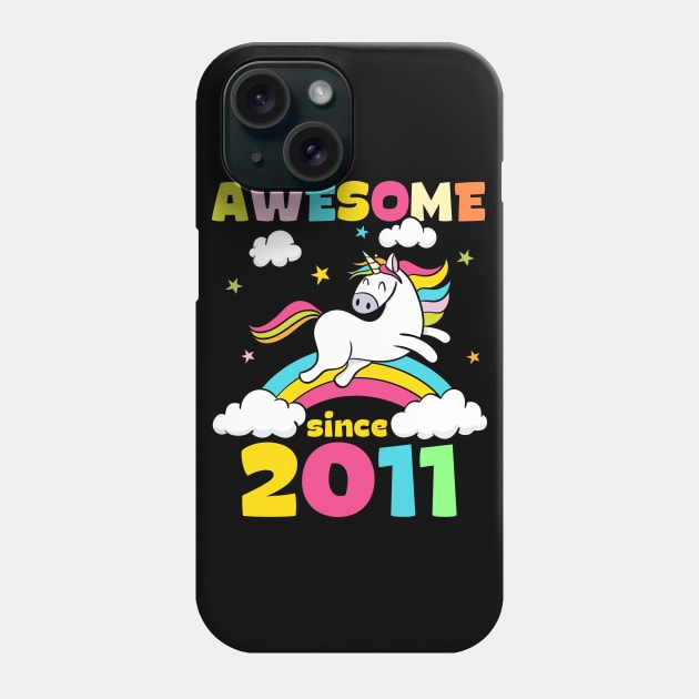 Cute Awesome Unicorn Since 2011 Funny Gift Phone Case by saugiohoc994