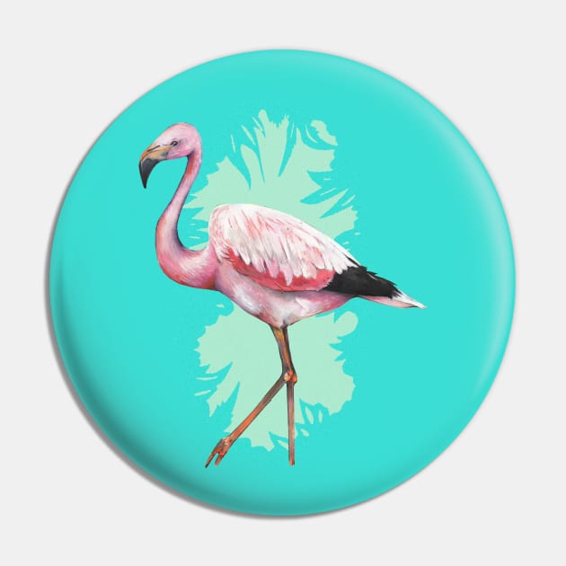 Andean Flamingo Pin by IndiasIllustrations