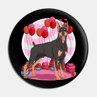 Doberman Pinscher Valentines Day Heart Dogs Puppy Love Pin