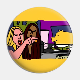 Woman Yelling at Cat Memes with Cute Pig Pin