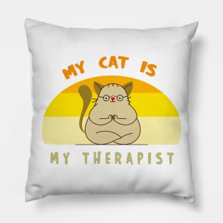 My cat is my therapist Pillow