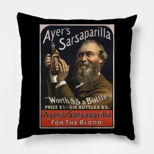 Vintage Ayer's Sarsaparilla Pillow