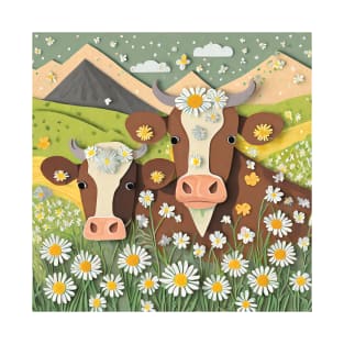 Artistic Cows in a Field T-Shirt