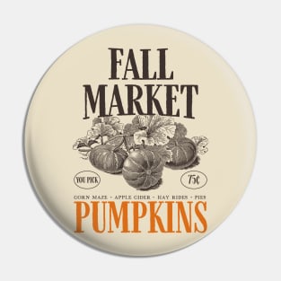 Fall Market Pumpkins Halloween Pin