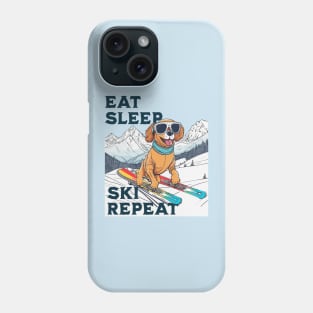 Eat Sleep Ski Repeat Phone Case