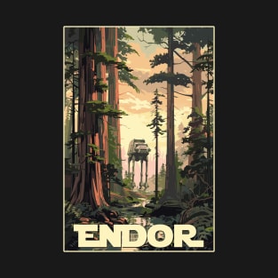 Endor Vintage National Park Style WPA Poster Star Wars T-Shirt