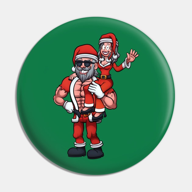 Strong Santa Claus Lifting Mrs Claus Pin by TheMaskedTooner