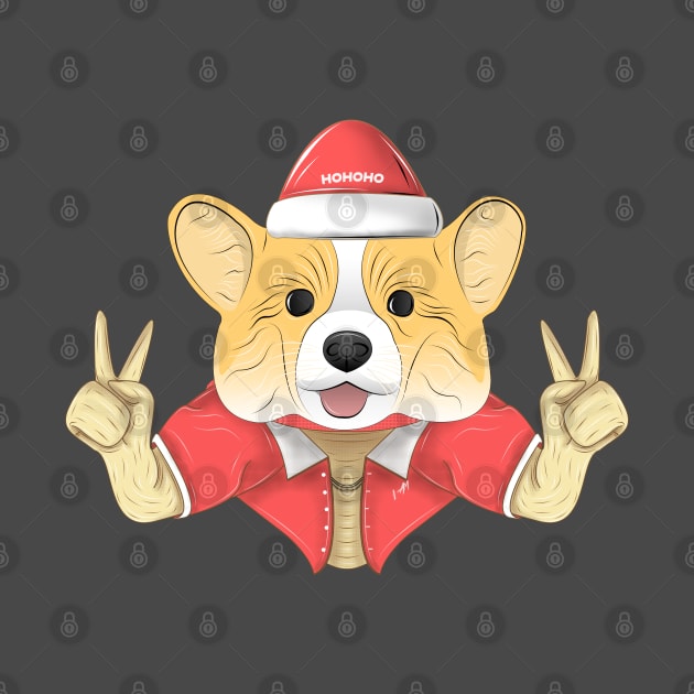 santa corgi by dwalikur