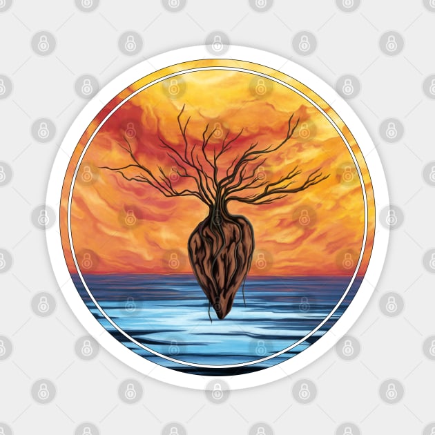 Surreal tree of life artwork, Yggdrasil Magnet by NadiaChevrel