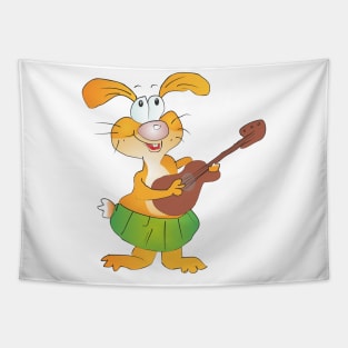 funny bunny musician Tapestry