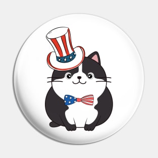 Funny fat cat is ready for independence day Pin