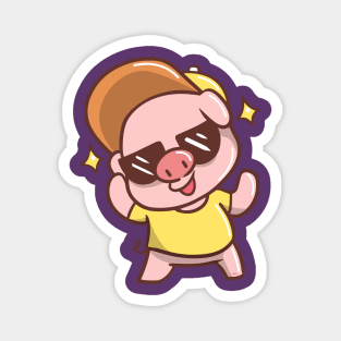 Cute Summer time Piggy with Sunglasses Magnet