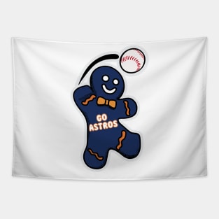 Houston Astros Gingerbread Man Tapestry